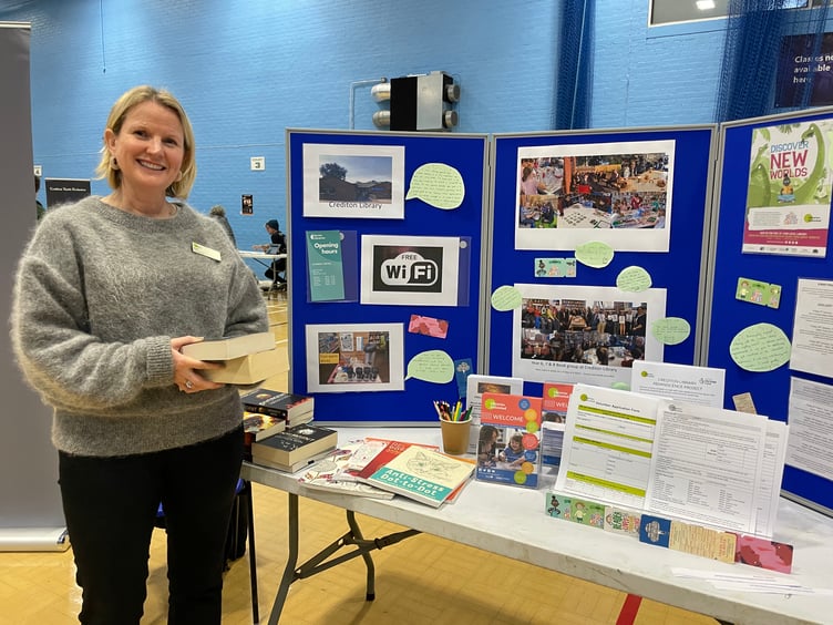 Beth ran the Crediton Library stall. AQ 4166