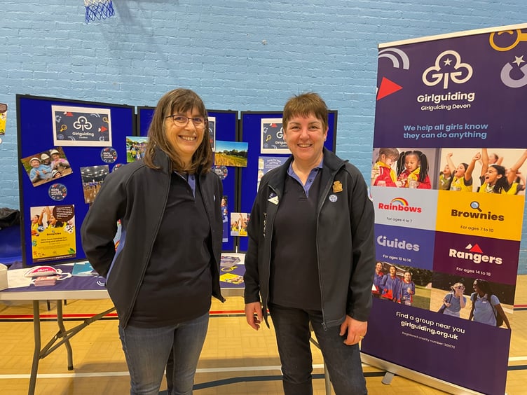 Nicola and Caroline ran the Crediton Girlguiding stand. AQ 4161
