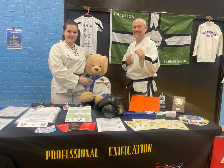 Crediton Taekwon-Do and PUMA Martial Arts were promoted by Dave Powlesland at the event. AQ 4132
