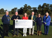 <p>Left to right: Phil Alexander (Farnham Lions’ president), Carl Taylor (Lions Golf Day chairperson), Alison Hays (Hindhead GC Ladies Captain), Geoff Sullivan (Hindhead GC Men’s Captain), Rosemary Morris (Farnham Lions) and Elaine Clement (The Hunter Centre)</p>