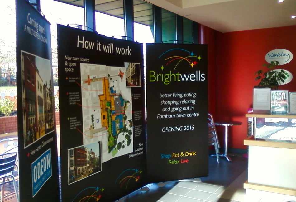 <p>A ‘consultation’ exercise at Farnham Leisure Centre a decade ago emphatically stated 'Brightwells – better living, eating, shopping ,relaxing and going out in Farnham Town Centre – OPENING 2015'</p>