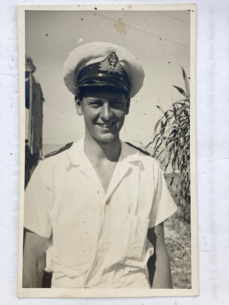 Richard Willis in his Royal Navy First Lieutenant uniform during the Second World War, where he took part in the D-Day landings.