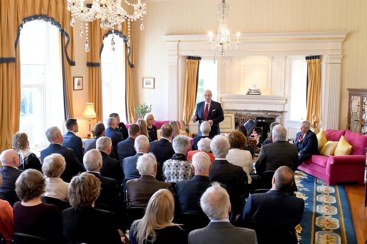 The swearing-in of Peter Quayle as Captain of the Parish of Malew at Government House -