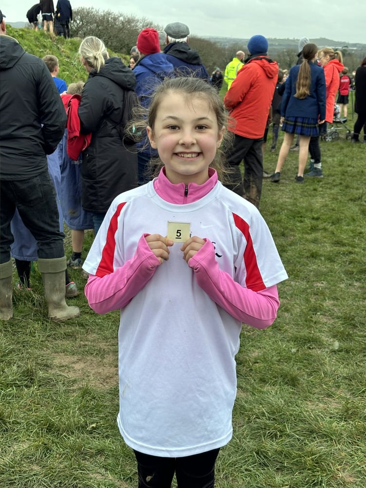 Imogen Hicks from Callington Primary after the race at Landrake