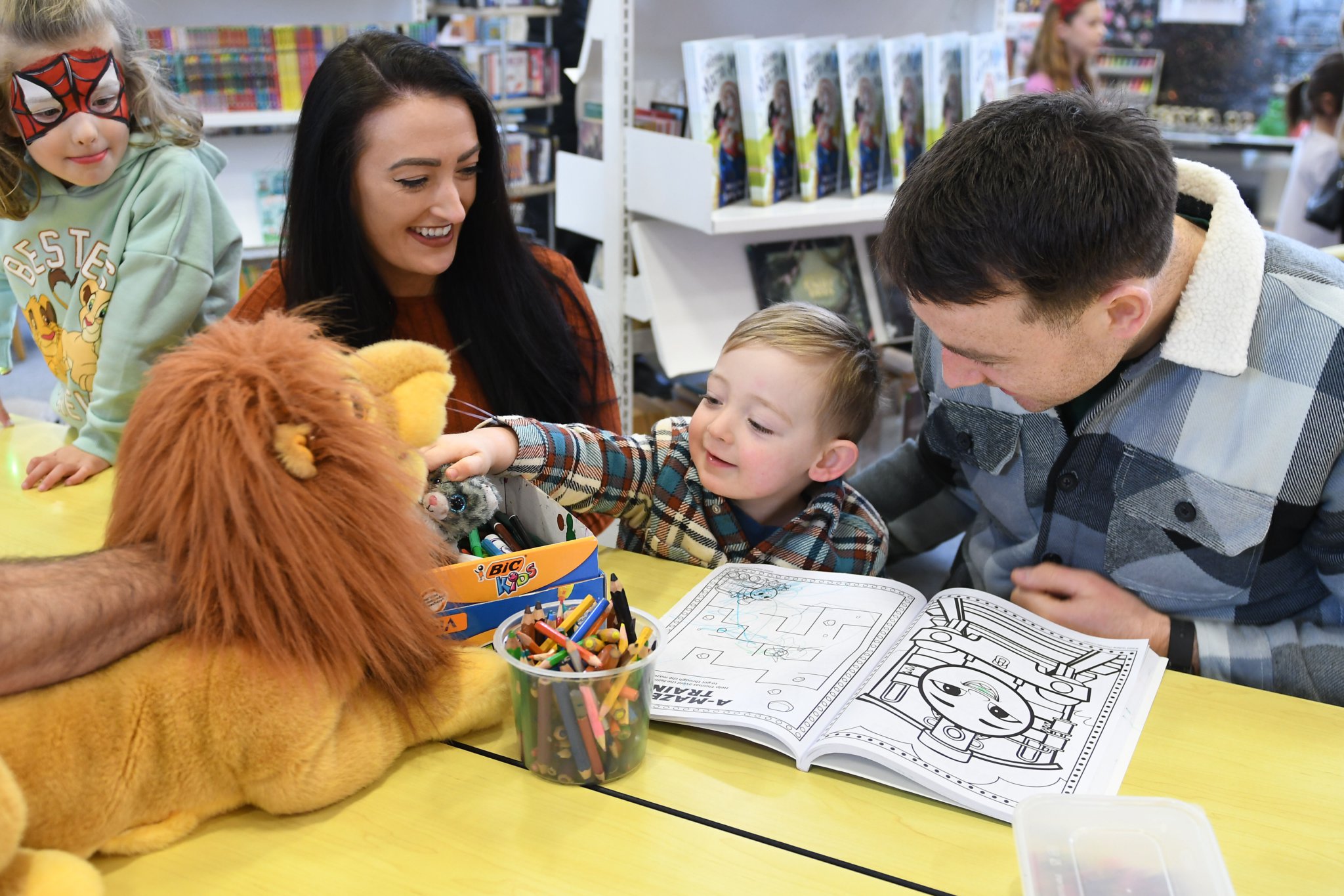 Disney Day at the Family Library - Hayley Ashton, Finley Ashton (2) and Lee Ashton