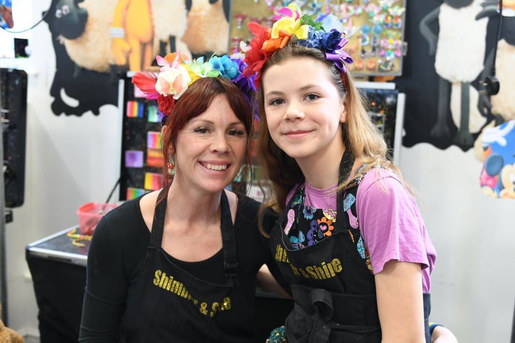 Disney Day at the Family Library - Nikki Gaskill and her daughter Claudia Gaskill
