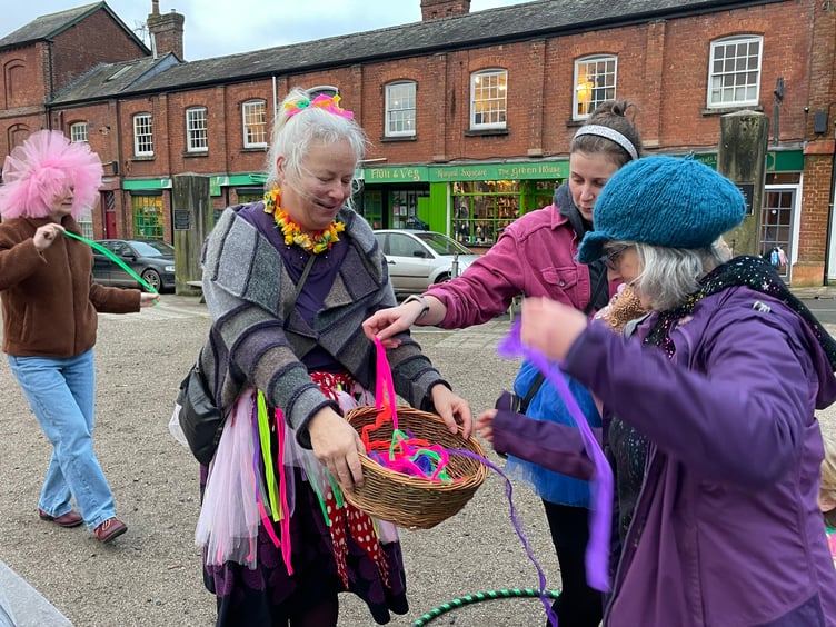 Choosing colourful ribbon at Tutu Day. 4845
