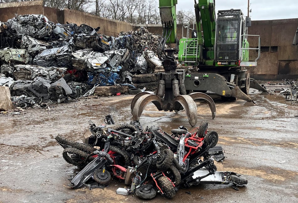 <p>Hampshire Constabulary are now crushing e-scooters and e-motorbikes used in criminal activity and anti-social behaviour</p>