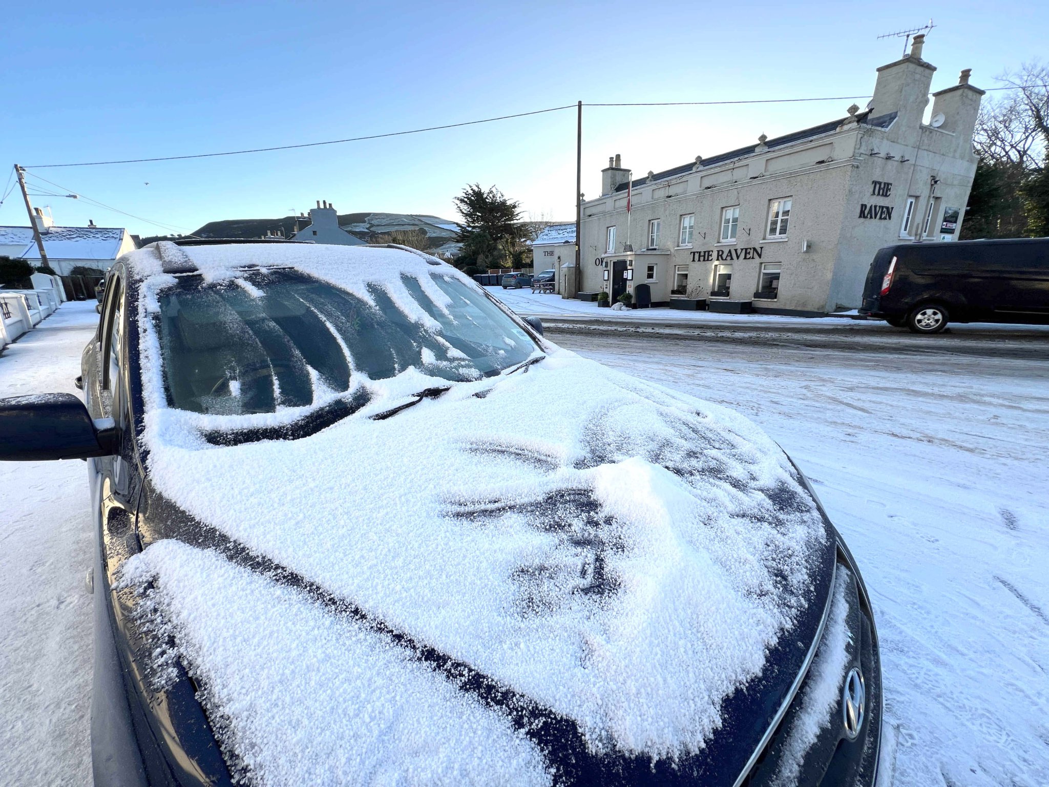Snow and ice in Ballaugh on the morning of Thursday, January 18