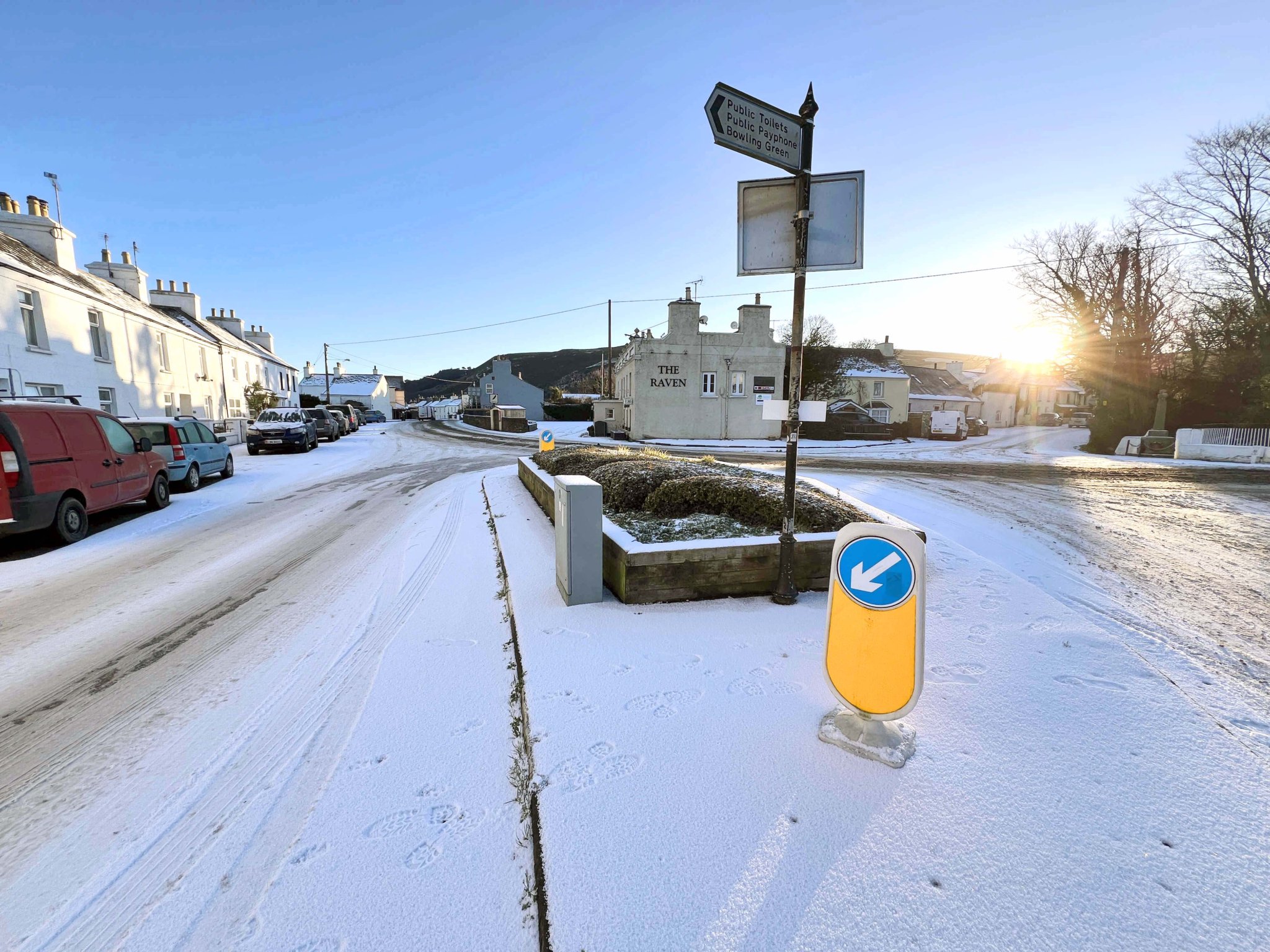 Snow and ice in Ballaugh in the morning of Thursday, January 18