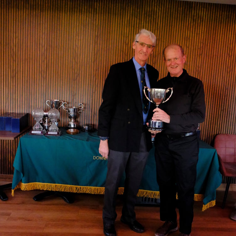 Arthur Moughton with the Seniors Champions Division Two Scratch trophy.
