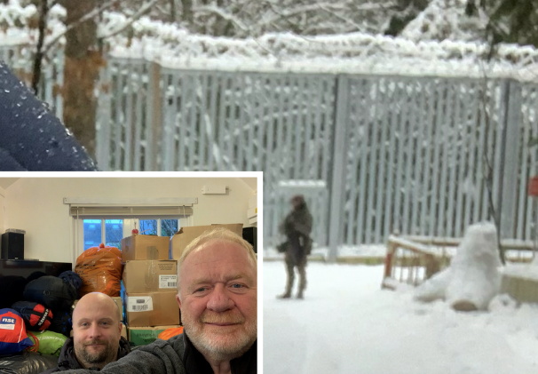 The pair paid their respects and faced armed boarder guards