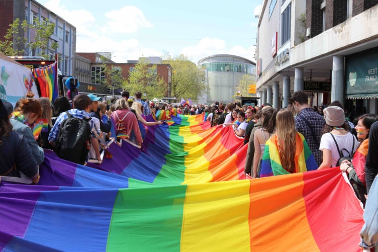 During a previous Exeter Pride march.  AQ 0515