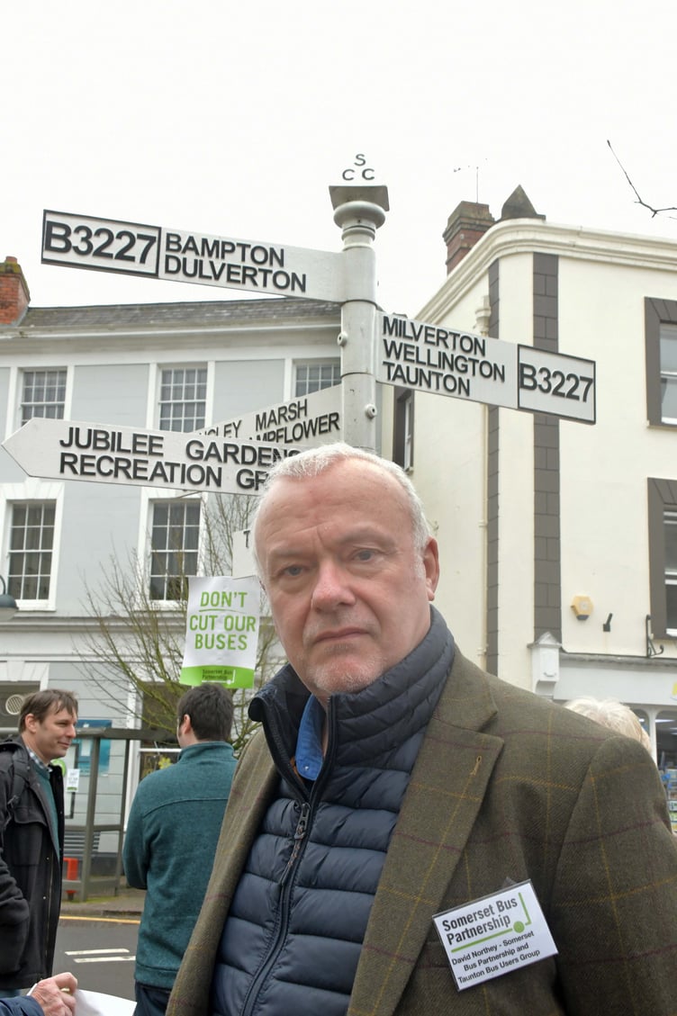 David Northey, of the Somerset Bus Partnership, which organised Saturday's rally in Wiveliscombe.