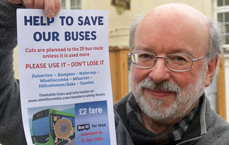 Somerset Cllr Dave Mansell, who is fighting cuts to the No 25 bus route.