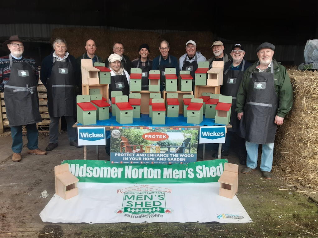 Midsomer Norton Men’s Shed are doing their bit to build up the local bird population with their bespoke nesting boxes.