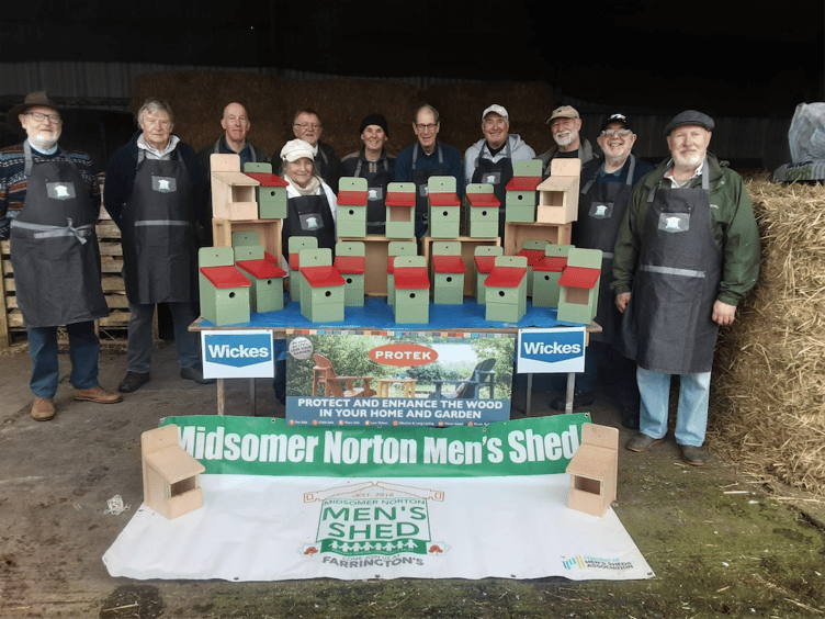 Midsomer Norton Men’s Shed are doing their bit to build up the local bird population with their bespoke nesting boxes.
