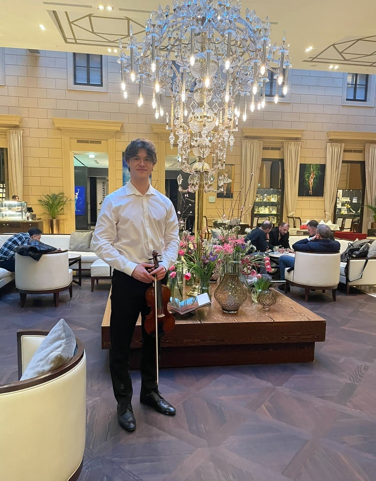 Anthony Knight in The Lobby Lounge of the Palais Hansen Kempinski, Vienna.