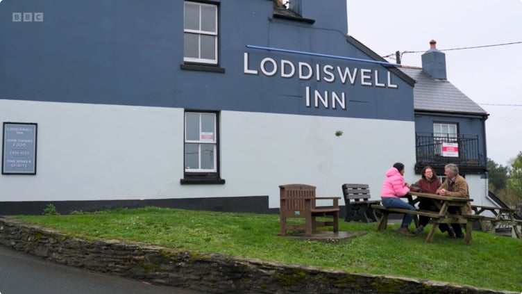 Outside the Loddiswell Inn