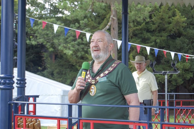 Alton town mayor Cllr Ben Hamlin, Alton Eco-Fair, Alton Public Gardens, July 16th 2023.