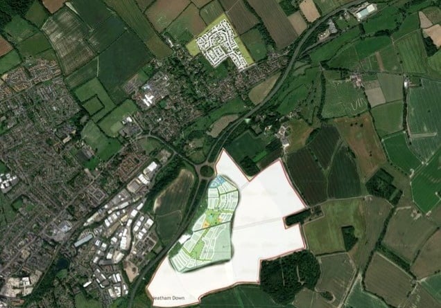 Neatham Down, Alton, housing site map, February 2024.