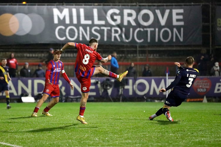 Tyler Frost fires Aldershot Town into the lead