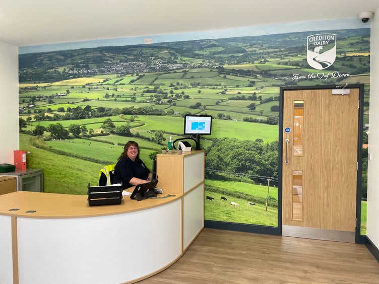 The welcoming reception at Crediton Dairy’s new head office. AQ 5477