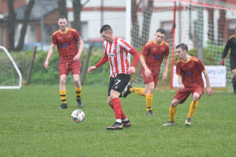 Lee Gale stole the show with a hat-trick for Peel against Marown to earn his ninth Team of the Week call-up of the season already (DK240217 (067))