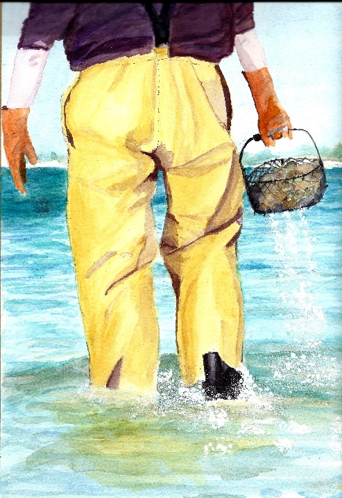 Penny Porter likes to paint seaside themed images in watercolour and pastels and has recently branched out into designing tea towels and mugs
