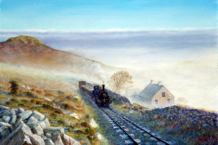 Gerry Hillman from Looe paints landscapes such as this one of a train travelling across the moorland