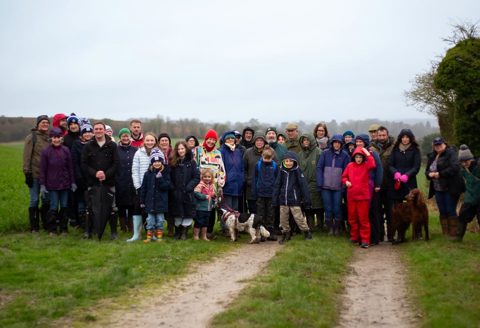 <p>Save Neatham Down campaigners make their point on a nature walk </p>