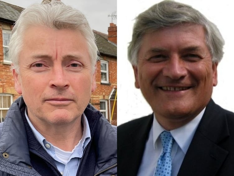 Peter Martin, leader of Waverley’s Tory opposition group (left), and Lib Dem portfolio holder for finance, Mark Merryweather (right)