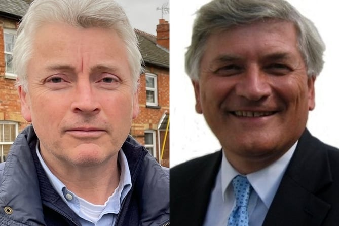 Peter Martin, leader of Waverley’s Tory opposition group (left), and Lib Dem portfolio holder for finance, Mark Merryweather (right)
