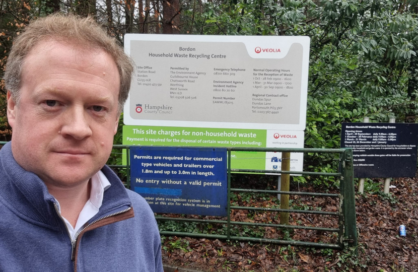 <p>Parliamentary candidate Greg Stafford has launched a petition to save Bordon tip</p>