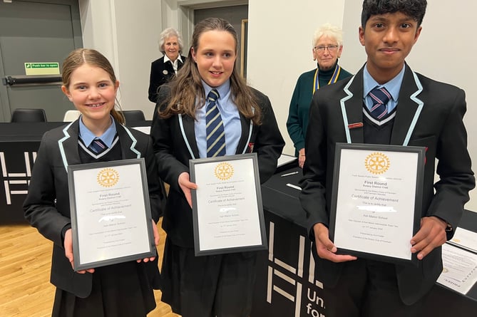 Ash Manor School's second team competed in the Intermediate category at this year's Rotary Youth Speaks competition