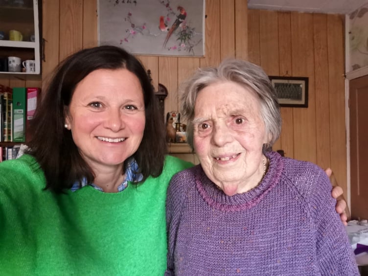 Befriending volunteer Kate Shanks (left) with June