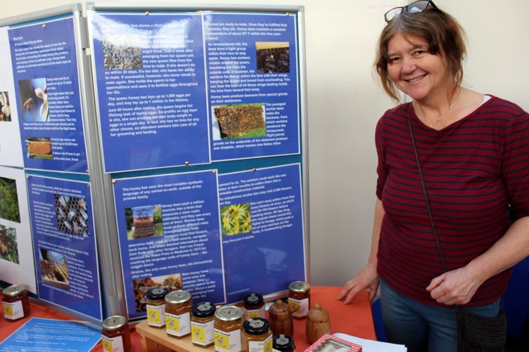 Bee keeper Imogen Hallam of Artemis Bees at New Buildings. SR 9510