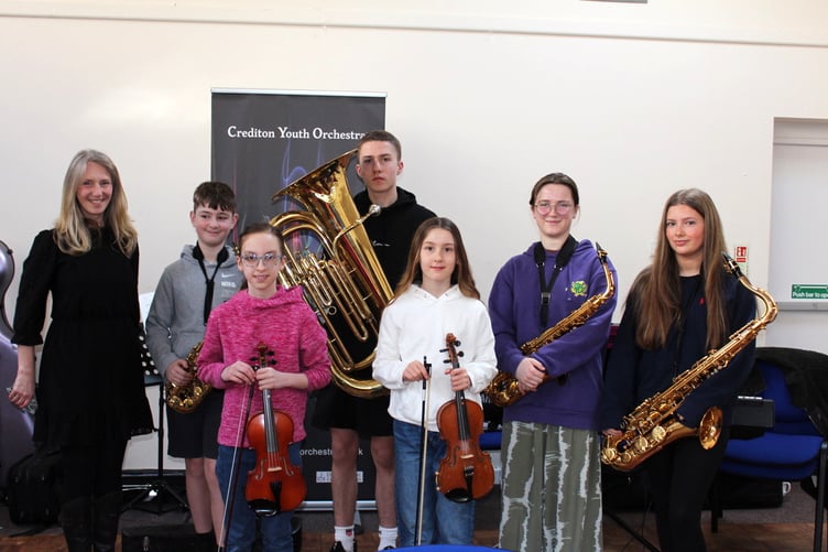 A small part of Crediton Youth Orchestra with director, Alison Golby. SR 9504