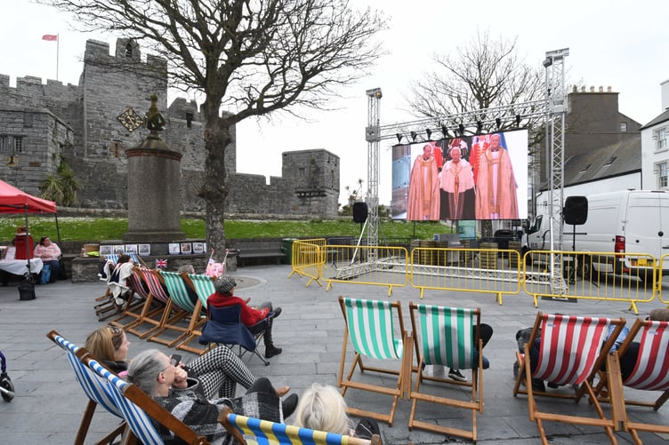 An open air event in Market Square, Castletown, to mark the Coronation of King Charles III, Lord of Mann -