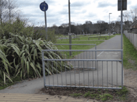 <p>Barriers – such as this one at Alton's Barley Fields estate – provide an unnecessary hindrance to cyclists</p>