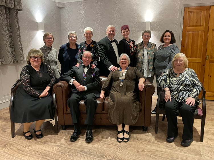 Members of the Lions Club of Crediton and District which were present on the night.  AQ 7093
