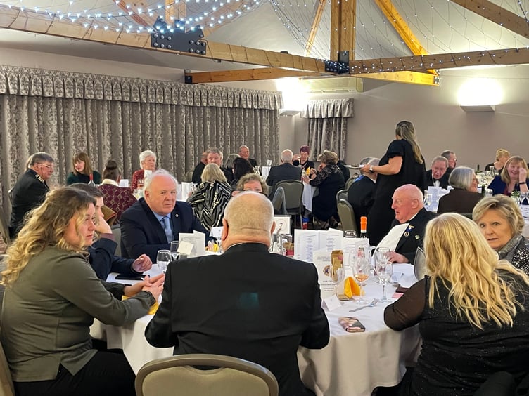 Some of the guests at the Lions Club of Crediton and District 46th Charter Anniversary celebration.  AQ 7071