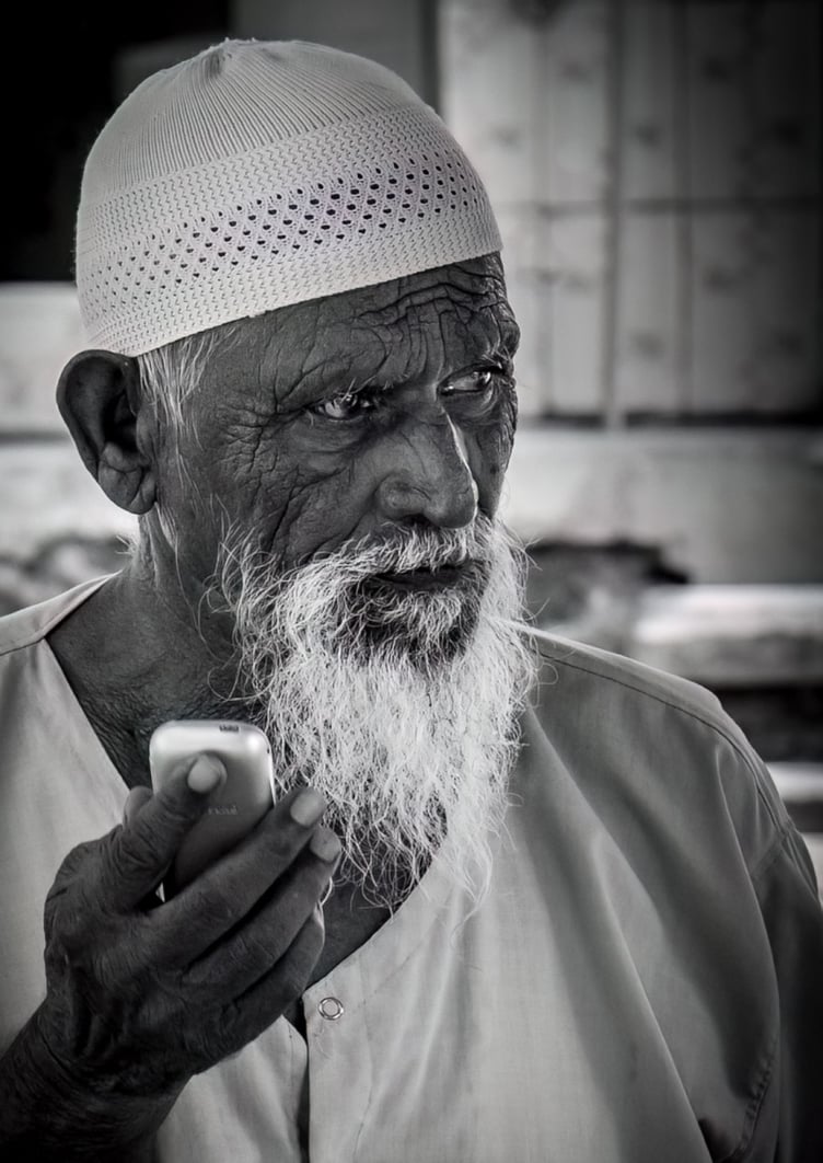 Old Man with Old Phone (Kelvin Perry)