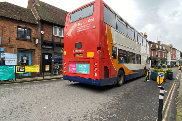 Bus broken down at the start of Downing Street.
