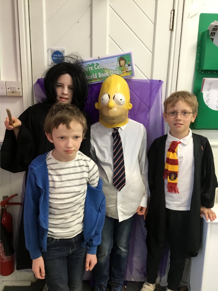 Children at Yeoford Primary School on World Book Day