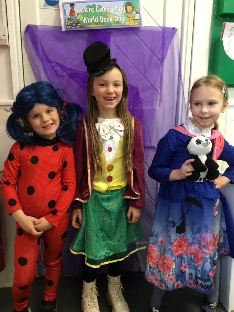 Children at Yeoford Primary School on World Book Day