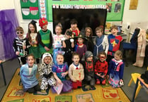 Dress-up day and storytelling at Yeoford on World Book Day
