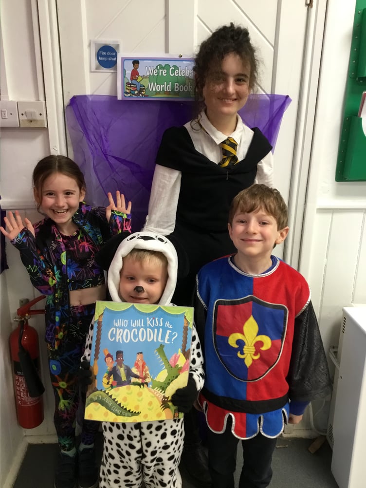 Children at Yeoford Primary School on World Book Day
