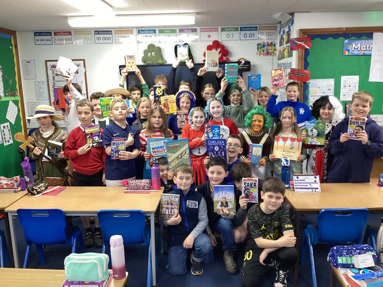 Dressed up for World Book Day at Tedburn St Mary Primary School