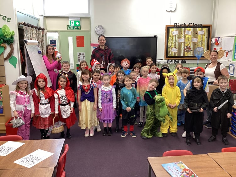 Dressed up for World Book Day at Tedburn St Mary Primary School